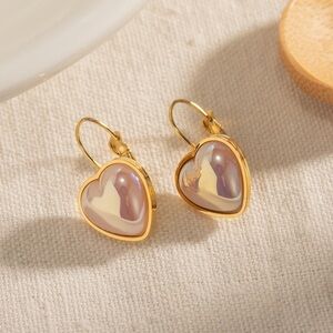 18k Gold Plated Mermaid Heart Stud Earrings